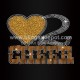 Cheer Rhinestone Transfer Heart Iron Ons